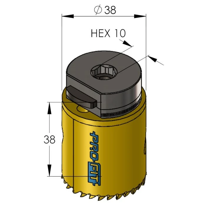 ProFit BiMetal PLUS Gatzaag 38 Mm Met Regelmatige Vertanding. 2 ProFit BiMetal PLUS Gatzaag 38 Mm Met Regelmatige Vertanding. - Afbeelding 2
