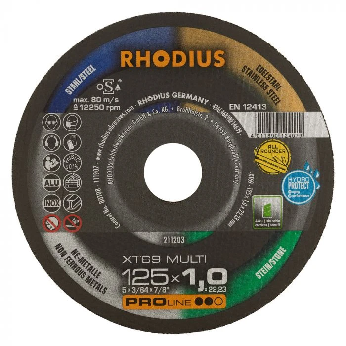 Makita 10 Stuks Rhodius XT69 MULTI Doorslijpschijven 125x1,0mm, Allround 3 Makita 10 Stuks Rhodius XT69 MULTI Doorslijpschijven 125x1,0mm, Allround - Afbeelding 3