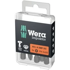 Wera 851/4 IMP DC IMPAKTOR BITS PHILLIPS, PH 2 X 50 MM -Gereedschap Winkels 851 4 imp dc ph diy