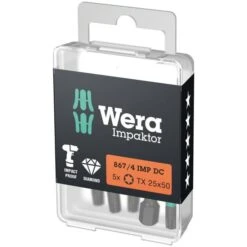 Wera 867/4 IMP DC IMPAKTOR TORX® BITS, TX 25 X 50 MM -Gereedschap Winkels 867 4 imp dc torx diy 1