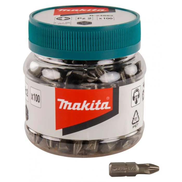 Makita B-24882 Schroefbit PZ2x25mm In Pot 100 Stuks 2 Makita B-24882 Schroefbit PZ2x25mm In Pot 100 Stuks - Afbeelding 2