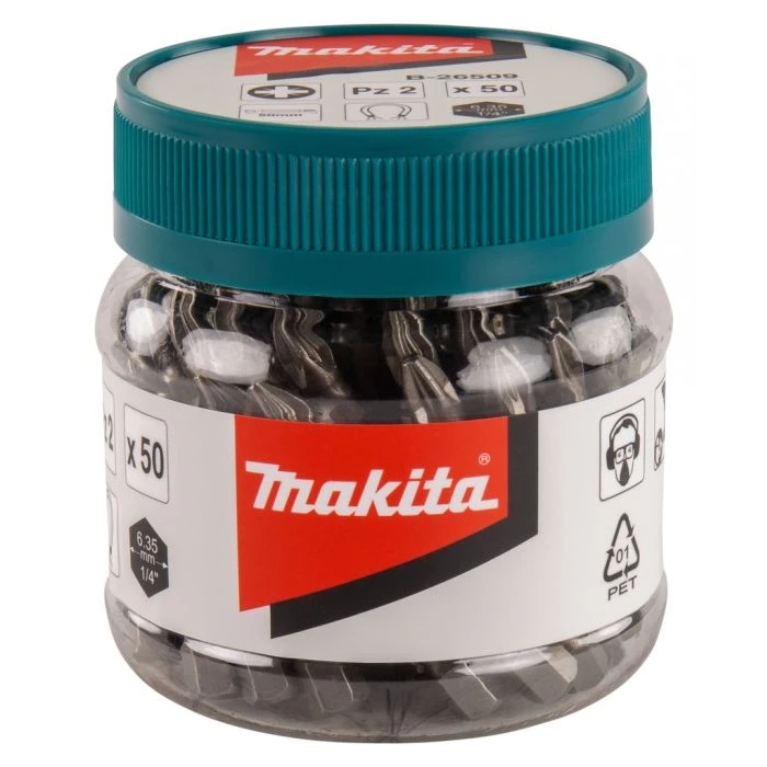 Makita B-26509 Schroefbit PZ2x50mm In Pot 50 Stuks 2 Makita B-26509 Schroefbit PZ2x50mm In Pot 50 Stuks - Afbeelding 2