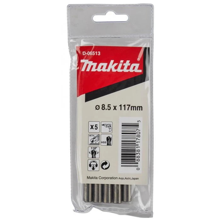 Makita D-06513 Metaalboor 8.5X117mm (10 Stuks) HSS 4 Makita D-06513 Metaalboor 8.5X117mm (10 Stuks) HSS - Afbeelding 4