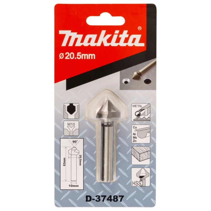 Makita D-37487 Verzinkboor 20,5 X 63mm 3-cut 5 Makita D-37487 Verzinkboor 20,5 X 63mm 3-cut - Afbeelding 5
