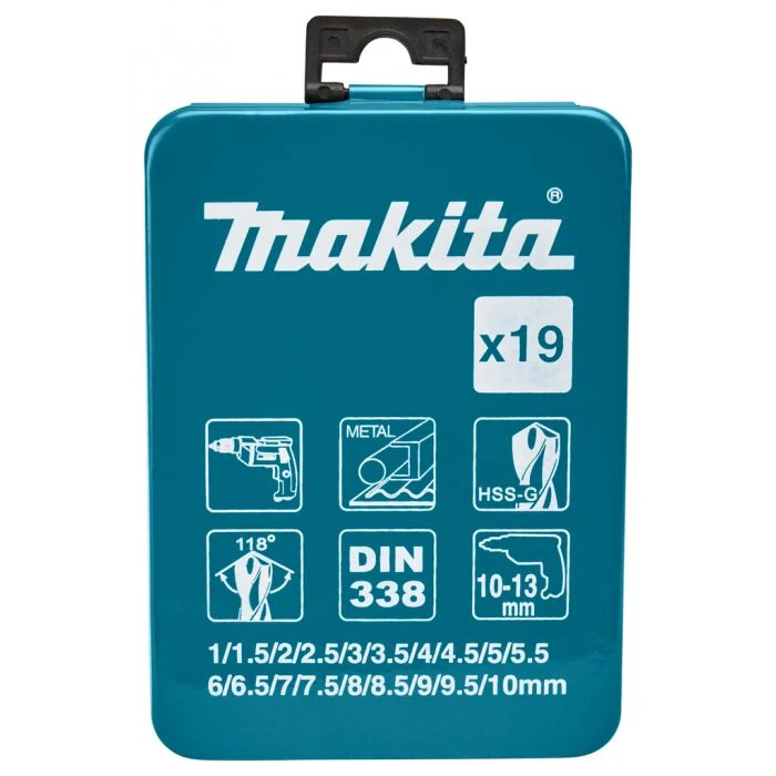 Makita D-54025 Metaalborenset 19-delig 1-10mm 2 Makita D-54025 Metaalborenset 19-delig 1-10mm - Afbeelding 2
