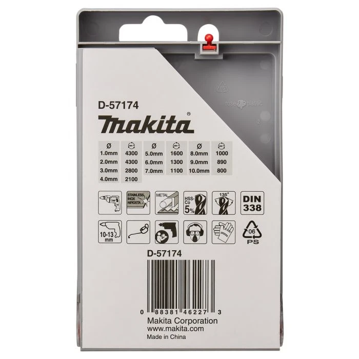 Makita D-57174 Metaalborenset 10-delig 4 Makita D-57174 Metaalborenset 10-delig - Afbeelding 4