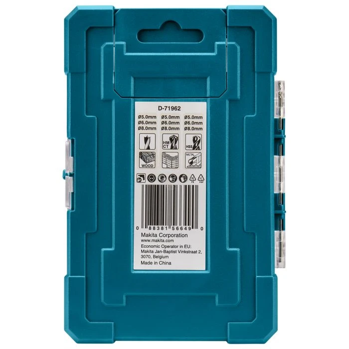 Makita D-71962 Borenset Steen/Hout/Metaal 9-delig 5 Makita D-71962 Borenset Steen/Hout/Metaal 9-delig - Afbeelding 5