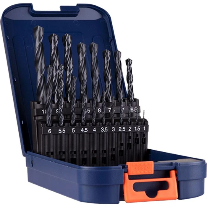 Rotec Spiraalborenset '100', DIN338, Type N, 19-dlg, ø1-10 ABS 1 Rotec Spiraalborenset '100', DIN338, Type N, 19-dlg, ø1-10 ABS