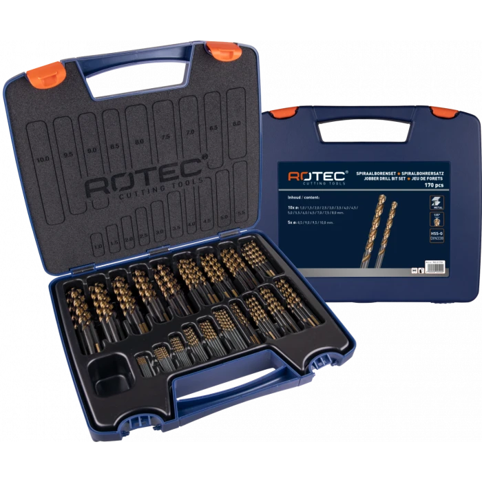 Metaalborenset 170-dlg. Rotec HSS-G, UNI-3, Silver-Line PROF. 1 Metaalborenset 170-dlg. Rotec HSS-G, UNI-3, Silver-Line PROF.