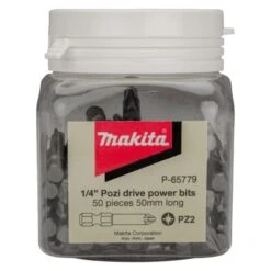 Makita P-65779 Schroefbit PZ2x50mm In Pot 50 Stuks 7 Makita P-65779 Schroefbit PZ2x50mm In Pot 50 Stuks -Gereedschap Winkels p 65779 c1n1